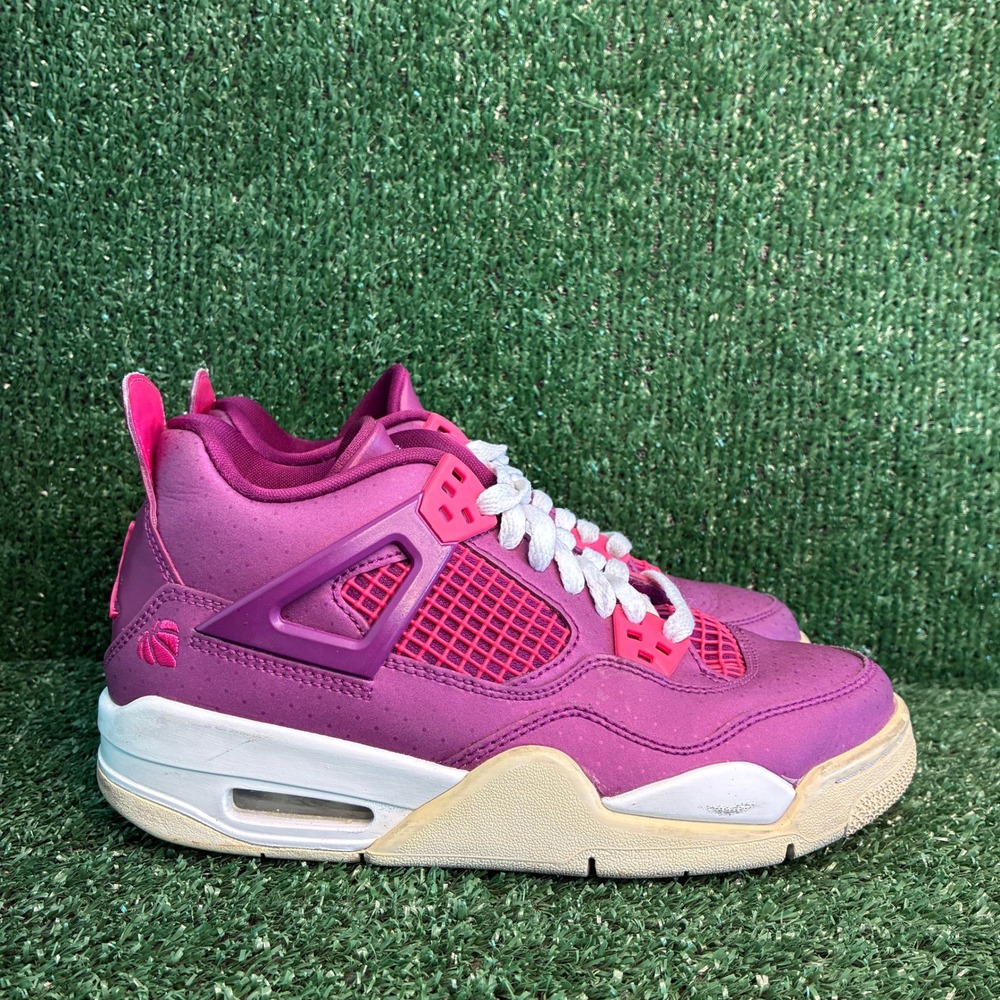 Jordan 4 Retro True Berry Valentine Day Basketball Sneakers Purple Pink Womens 6
